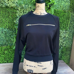 Dolman sleeve cropped top with zipper detail